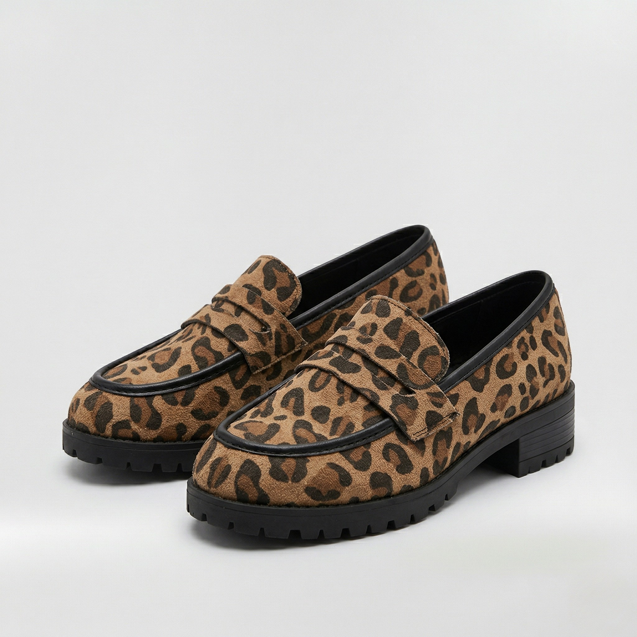 Mocasines de Leopardo para Mujer Zapatos Planos con Suela de Goma Dentada