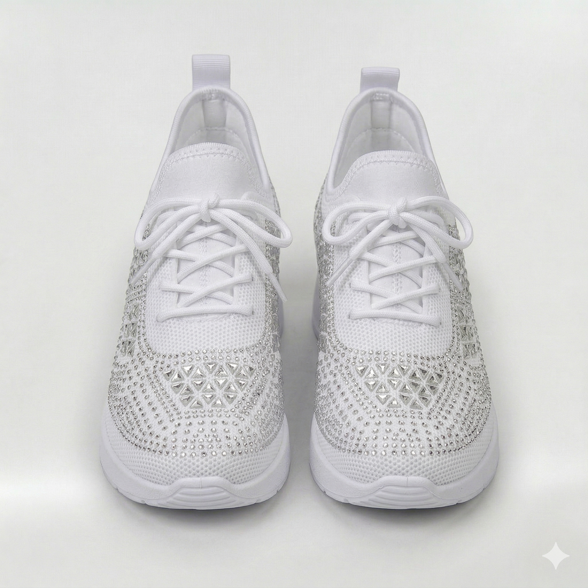 Sneakers con Zeppa e Brillantini da Donna Sportive con Plateau