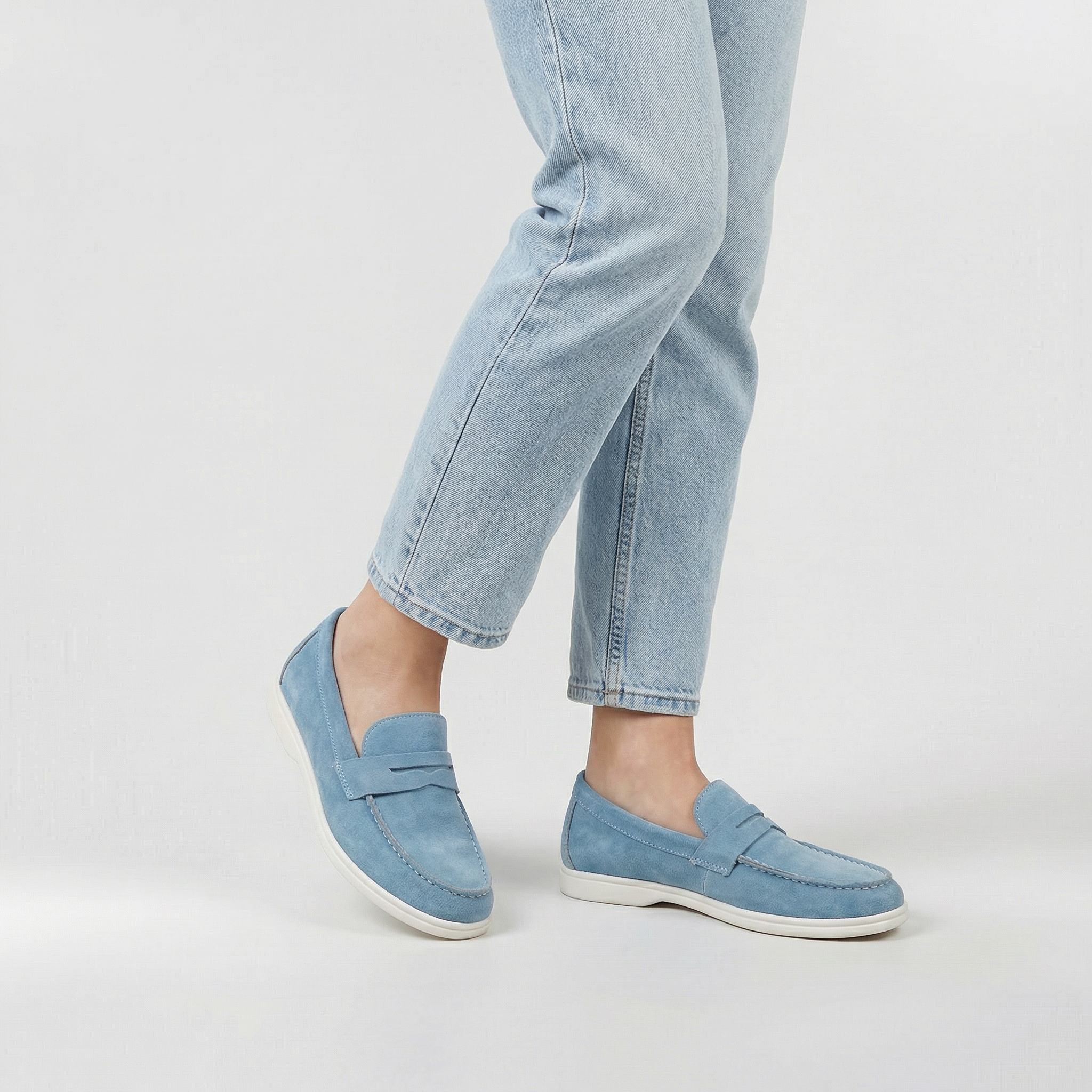Mocasines de Ante para Mujer Zapatos de Caminar Cómodos sin Cordones
