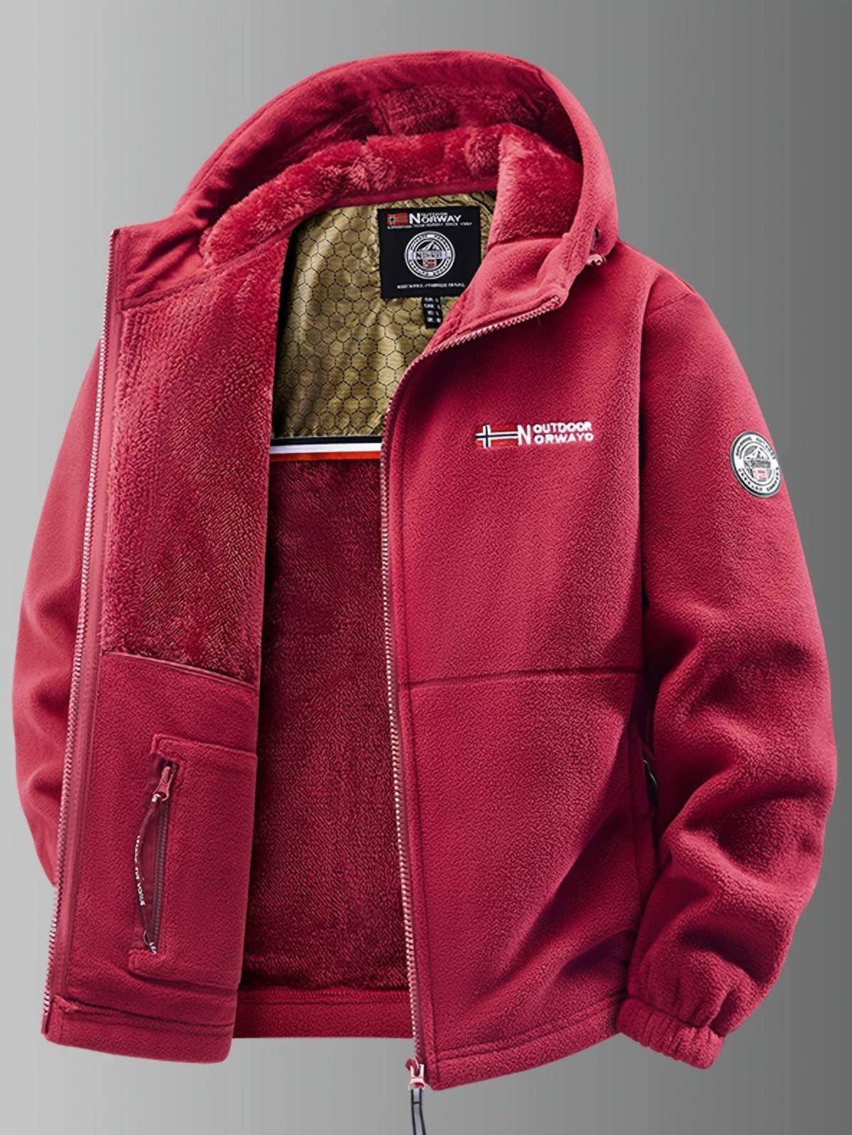 Chaqueta Térmica con Forro Polar para Hombre y Capucha Ajustable