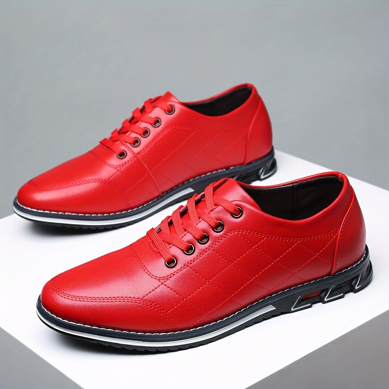 Chaussures habillées pour homme en cuir synthétique avec lacets et semelle en caoutchouc