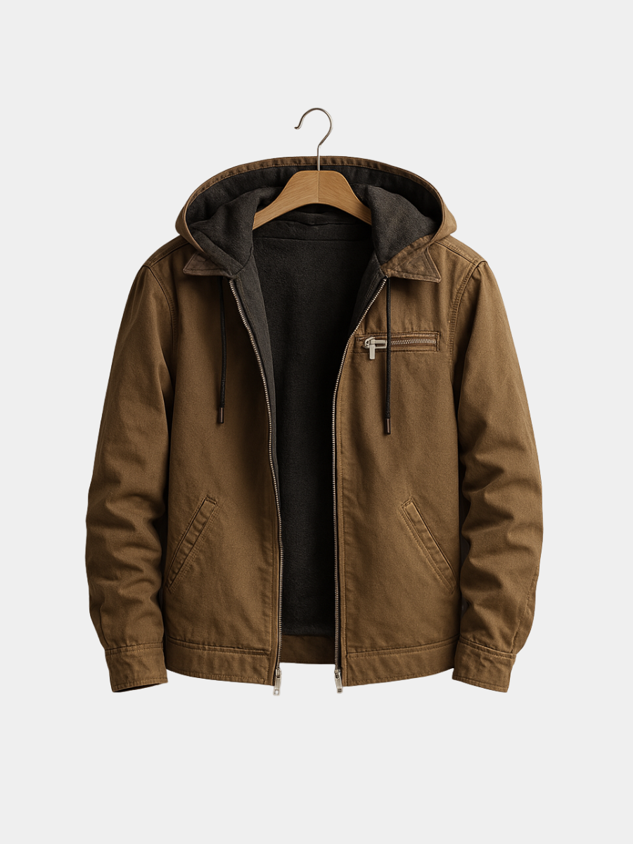 Chaqueta con Forro Polar para Hombre y Capucha Desmontable con Bolsillos
