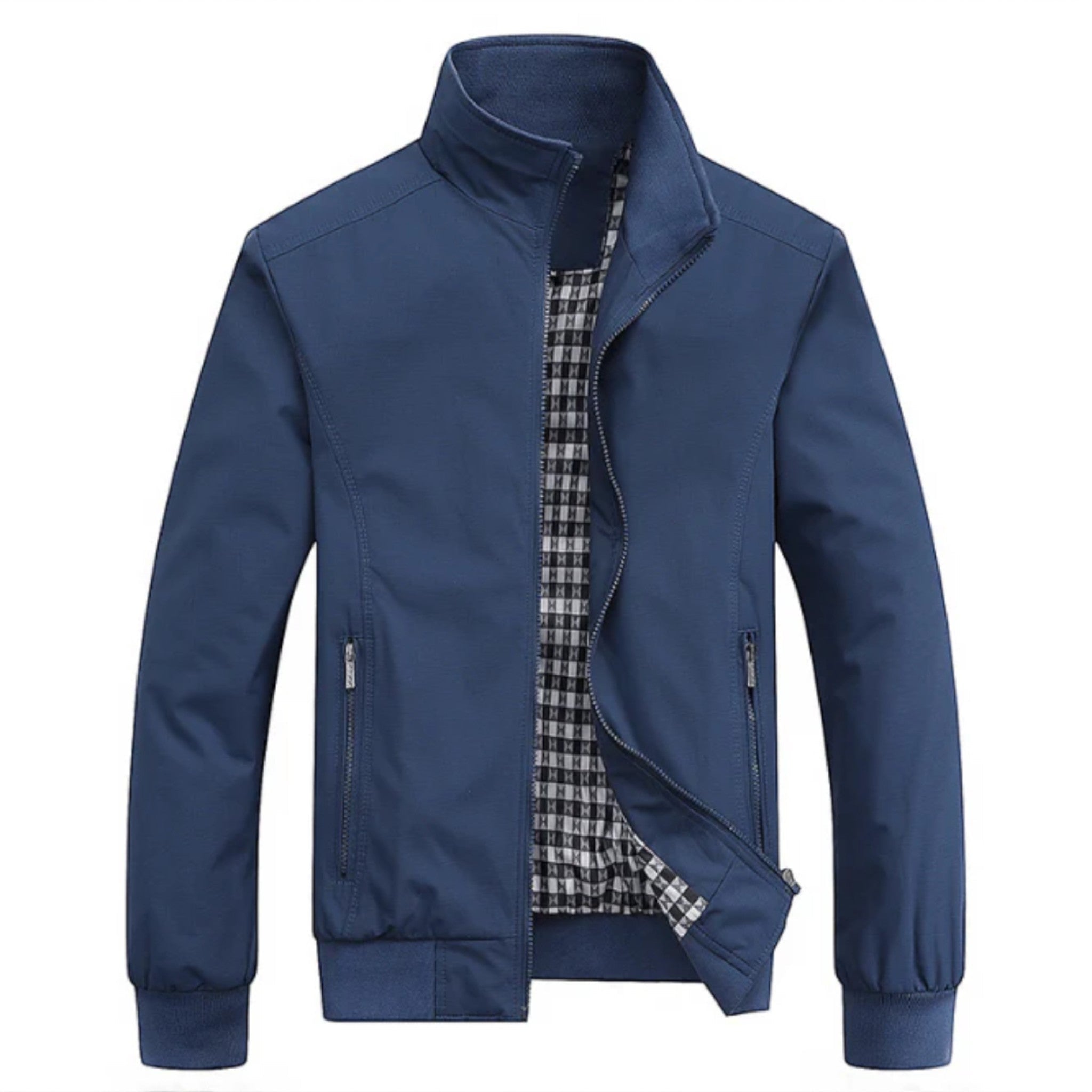 Chaqueta Bomber Ligera para Hombre con Cierre de Cremallera y Cuello Alto