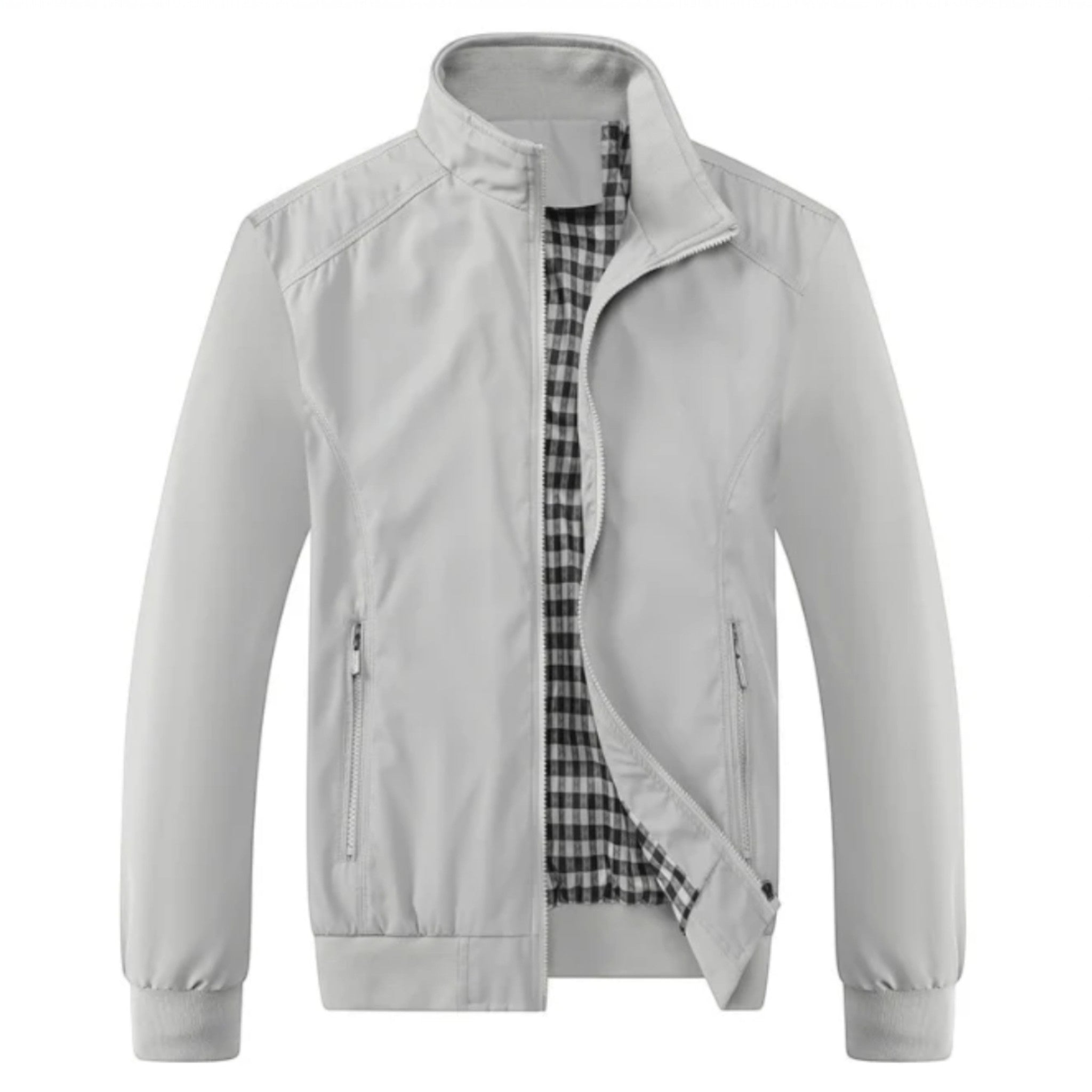 Chaqueta Bomber Ligera para Hombre con Cierre de Cremallera y Cuello Alto
