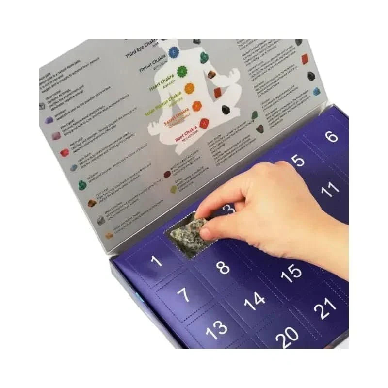 Calendar de Advent cu 24 de pietre prețioase și minerale naturale pentru colecționari