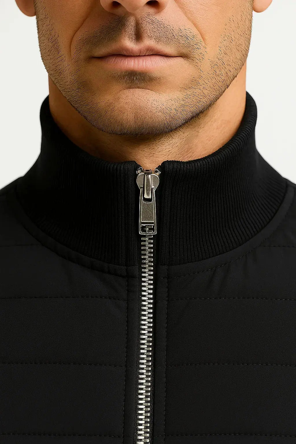 Veste hybride pour homme avec manches en maille et col montant