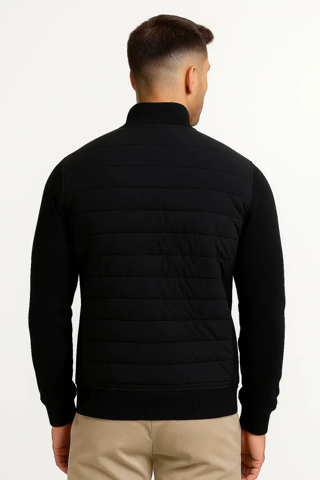 Veste hybride pour homme avec manches en maille et col montant