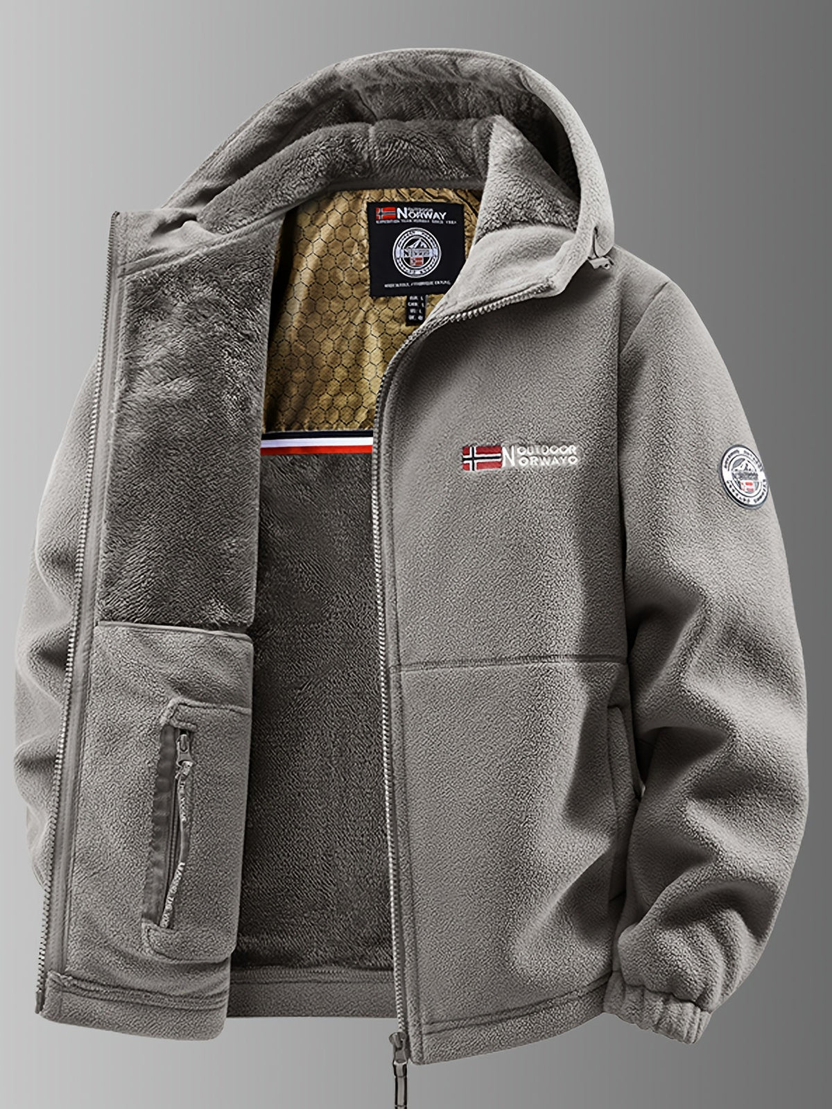 Chaqueta Térmica con Forro Polar para Hombre y Capucha Ajustable