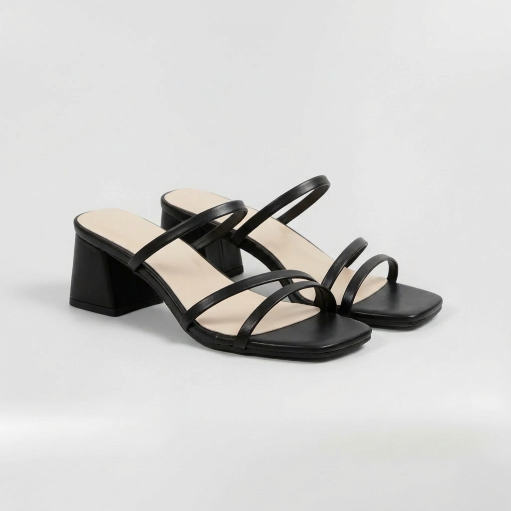 Sandalias de Tacón Medio con Tiras y Suela de Apoyo para Mujer