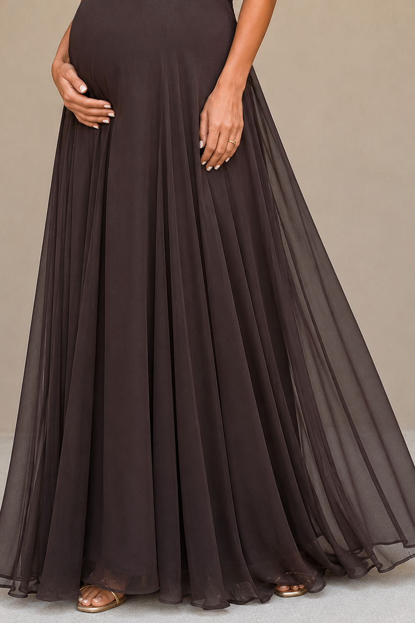 Vestido maternidad largo hombros descubiertos