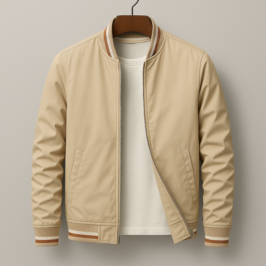 Chaqueta Bomber para Hombre de Poliéster con Corte Slim Fit y Cierre de Cremallera