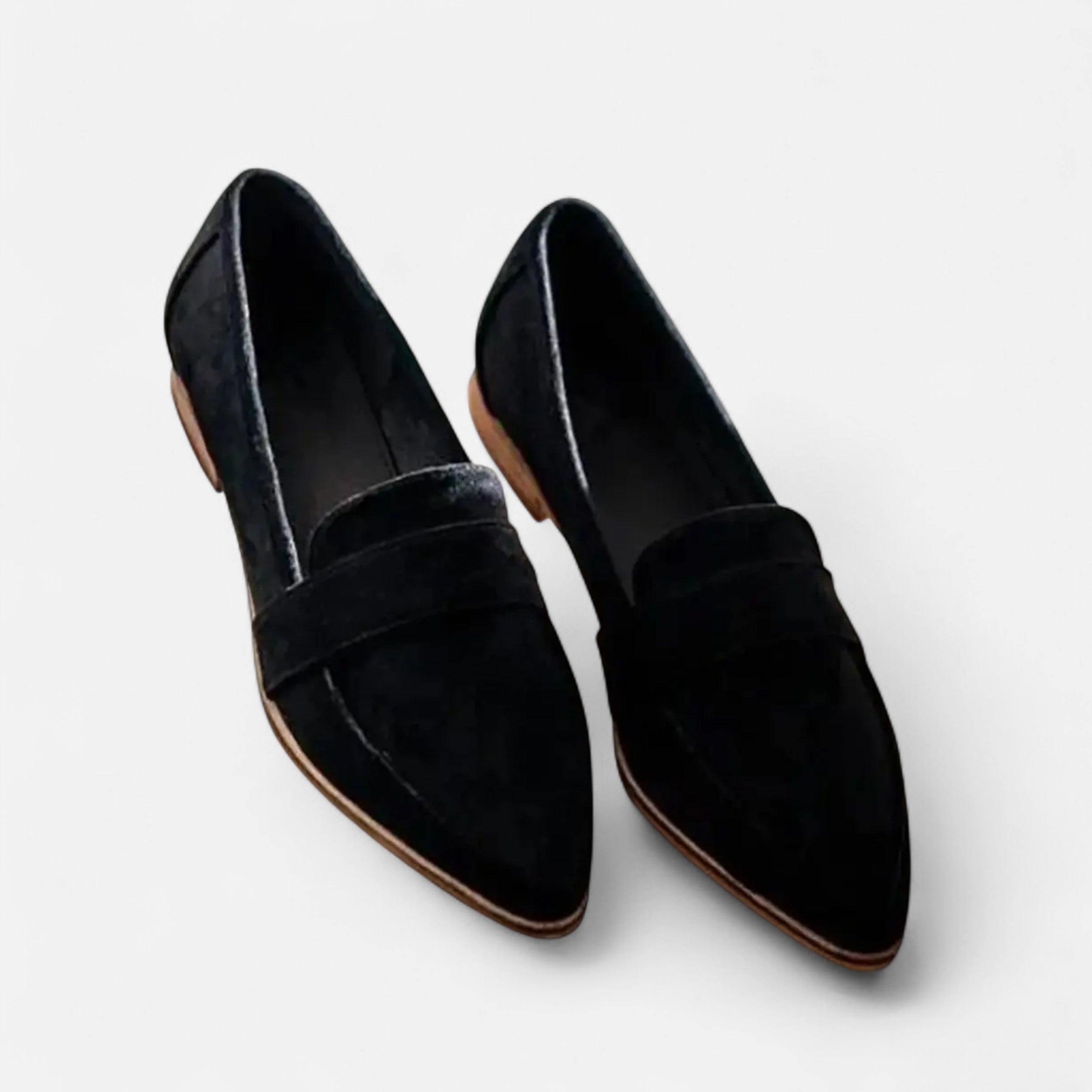 Mocasines de Punta Fina Estilo Retro para Mujer en Gamuza Sintética
