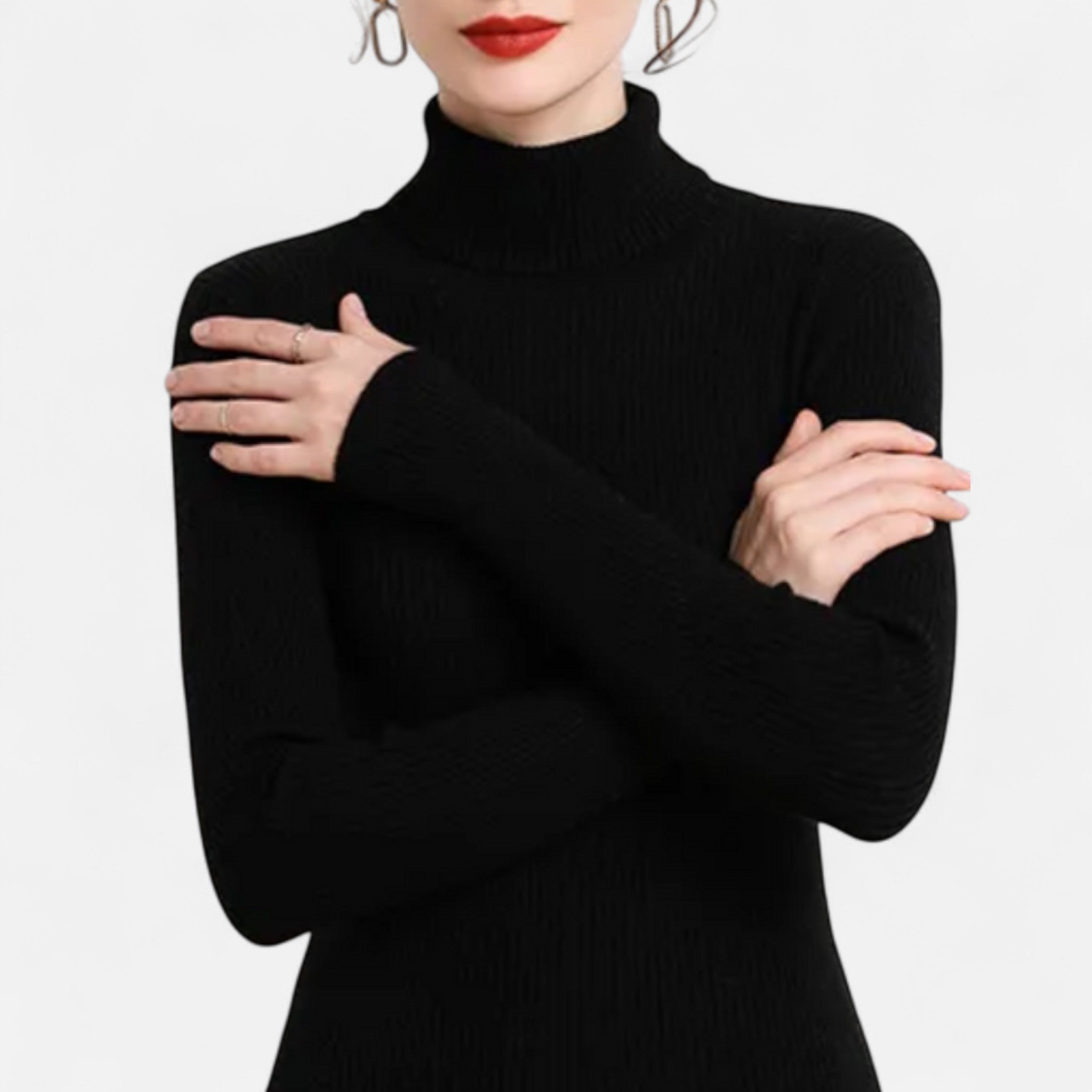 Jersey Cuello Alto Mujer Elegancia Atemporal en Cachemira
