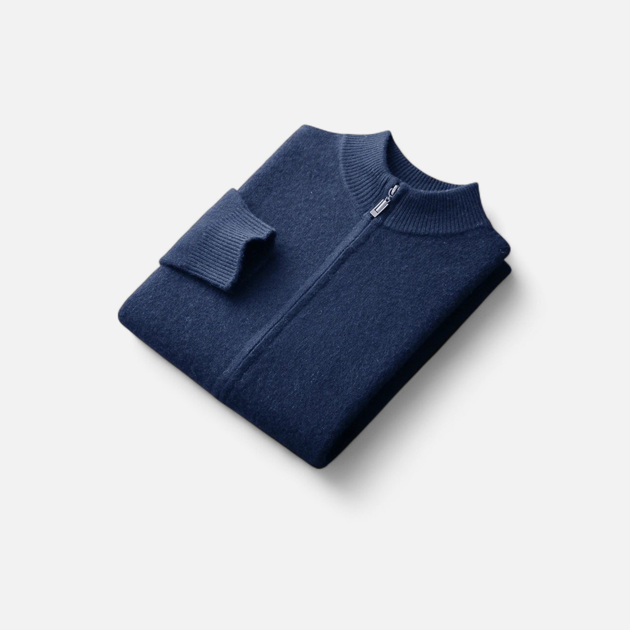 Eliaro Moda | Suéter Homem Lã Merino Gola Alta Fecho de Correr
