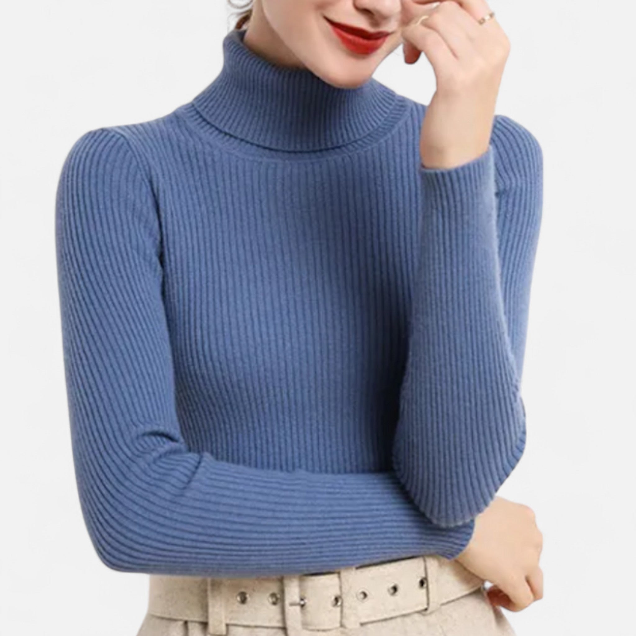 Jersey Cuello Alto Mujer Elegancia Atemporal en Cachemira