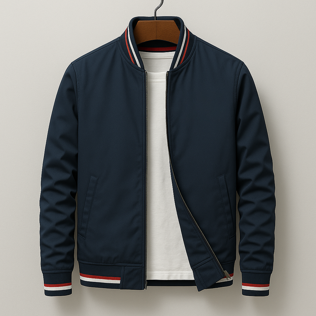 Chaqueta Bomber para Hombre de Poliéster con Corte Slim Fit y Cierre de Cremallera