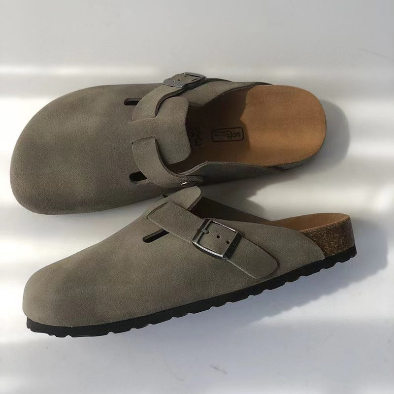Zuecos unisex ante premium suela corcho anatómica soporte arco