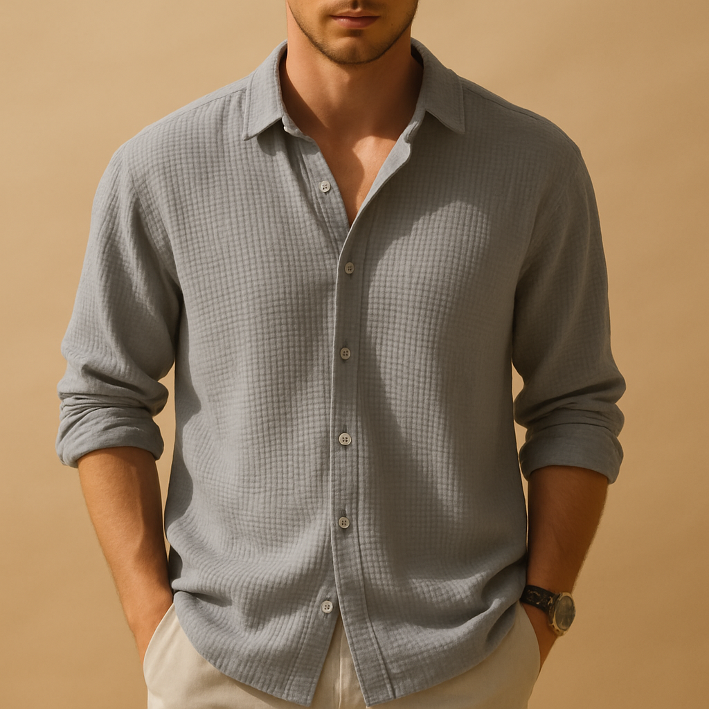 Camisa Casual de Manga Largaa para Hombre