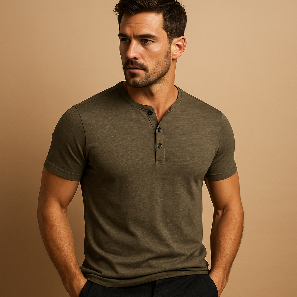 Camiseta De Algodón Para Hombre Cuello Redondo