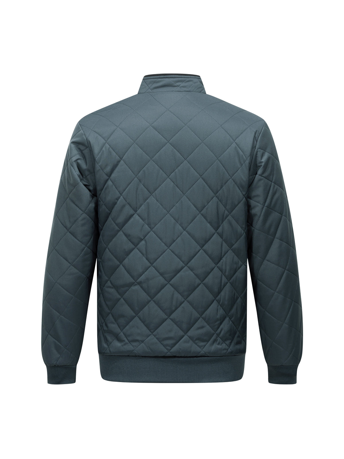 Veste matelassée en polyester pour homme avec col montant et fermeture à glissière