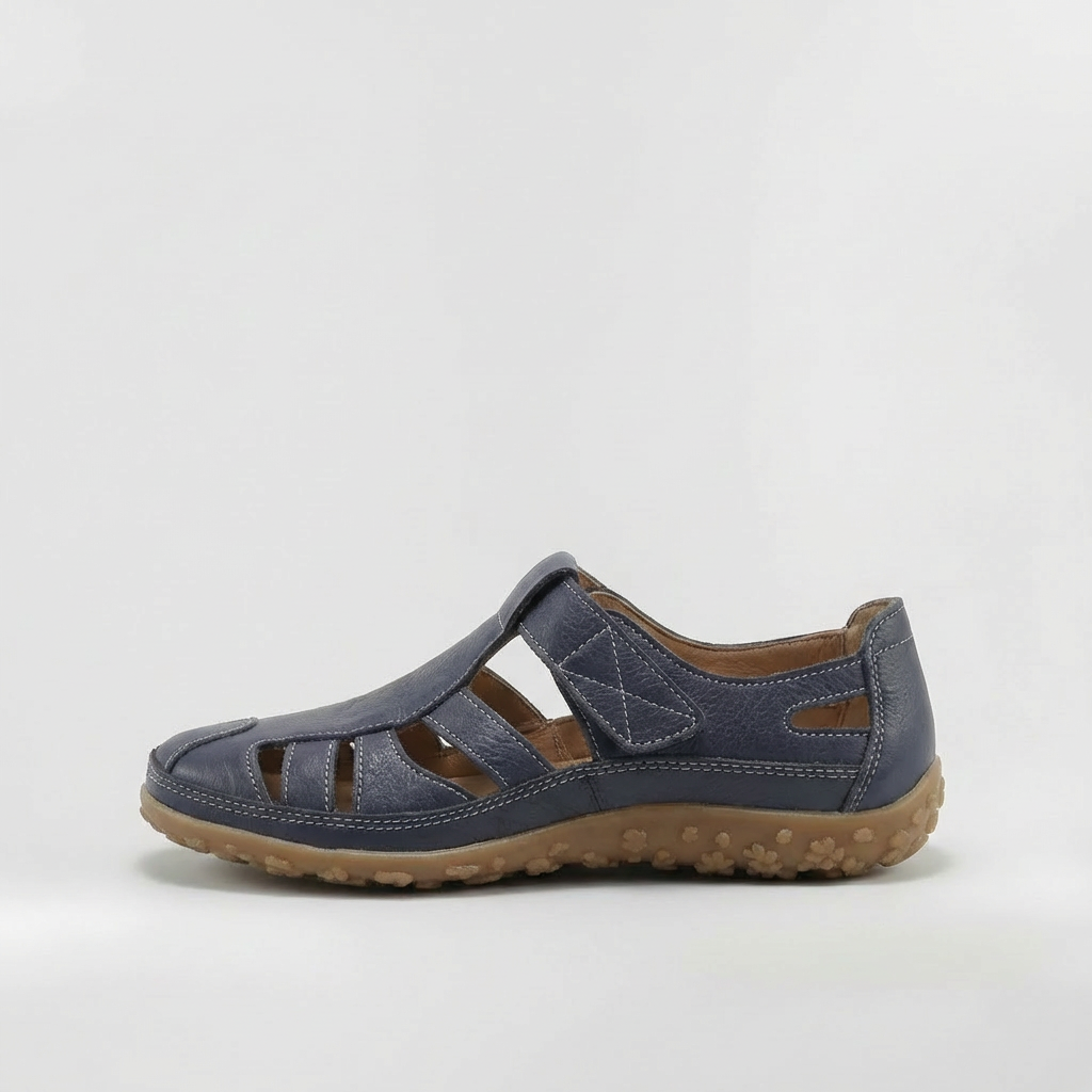 Sandalias Cerradas para Mujer Zapatos de Cuero con Tiras y Suela de Gran Confort