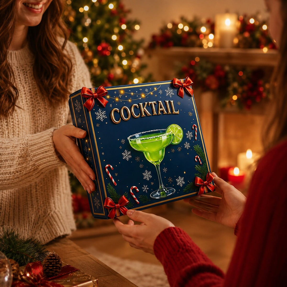 Calendario de Adviento con 24 Adornos Decorativos de Botellas de Cóctel
