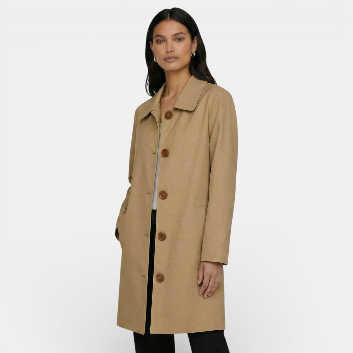 Gabardina de Mujer Midi con Corte Moderno y Diseño Ligero y Versátil