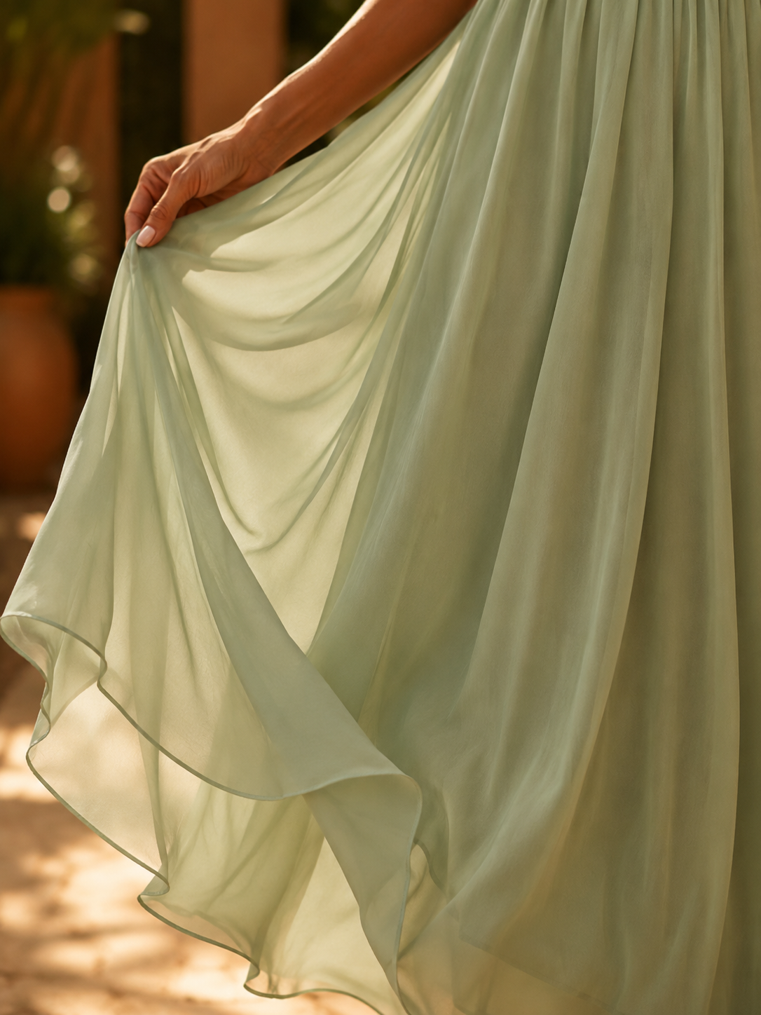 Vestido largo para mujer - estilo cruzado mangas vaporosas - boda fiesta