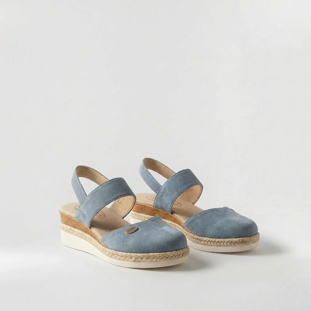 Sandalias de Plataforma Estilo Alpargata para Mujer Zapatos de Cuña en Lino