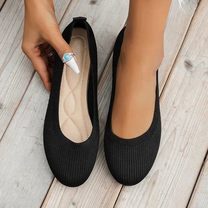 Bailarinas de Malla para Mujer con Punta Redonda y Suela Flexible