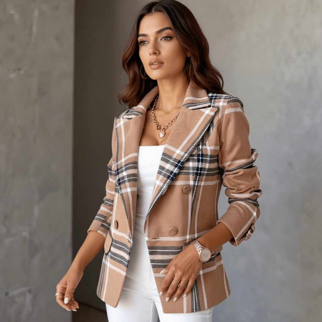 Blazer Entallado para Mujer con Ligero Stretch y Solapa Clásica
