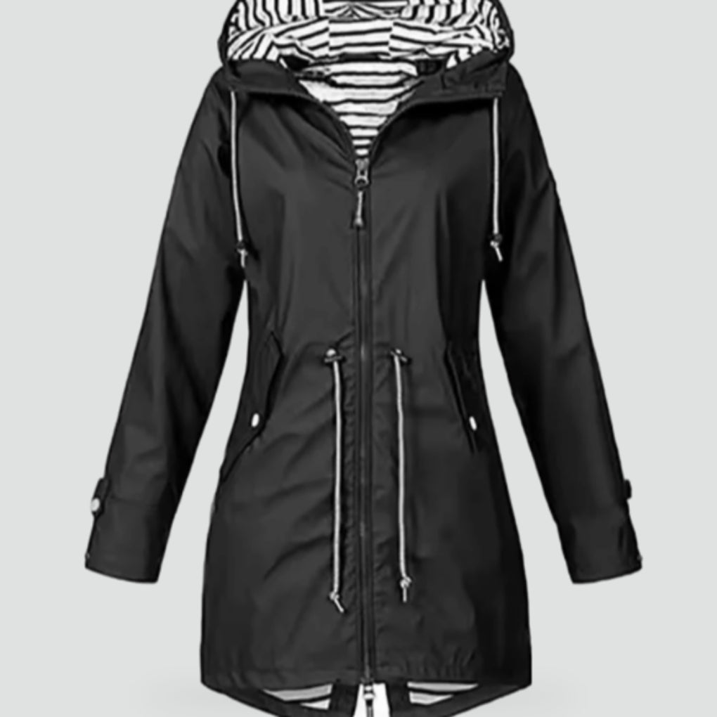 Chaqueta Impermeable de Mujer con Capucha Ajustable y Bolsillos