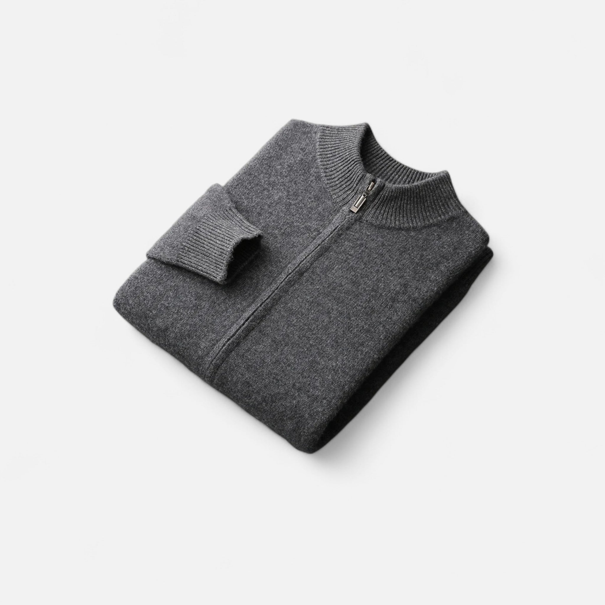 Eliaro Moda | Suéter Homem Lã Merino Gola Alta Fecho de Correr