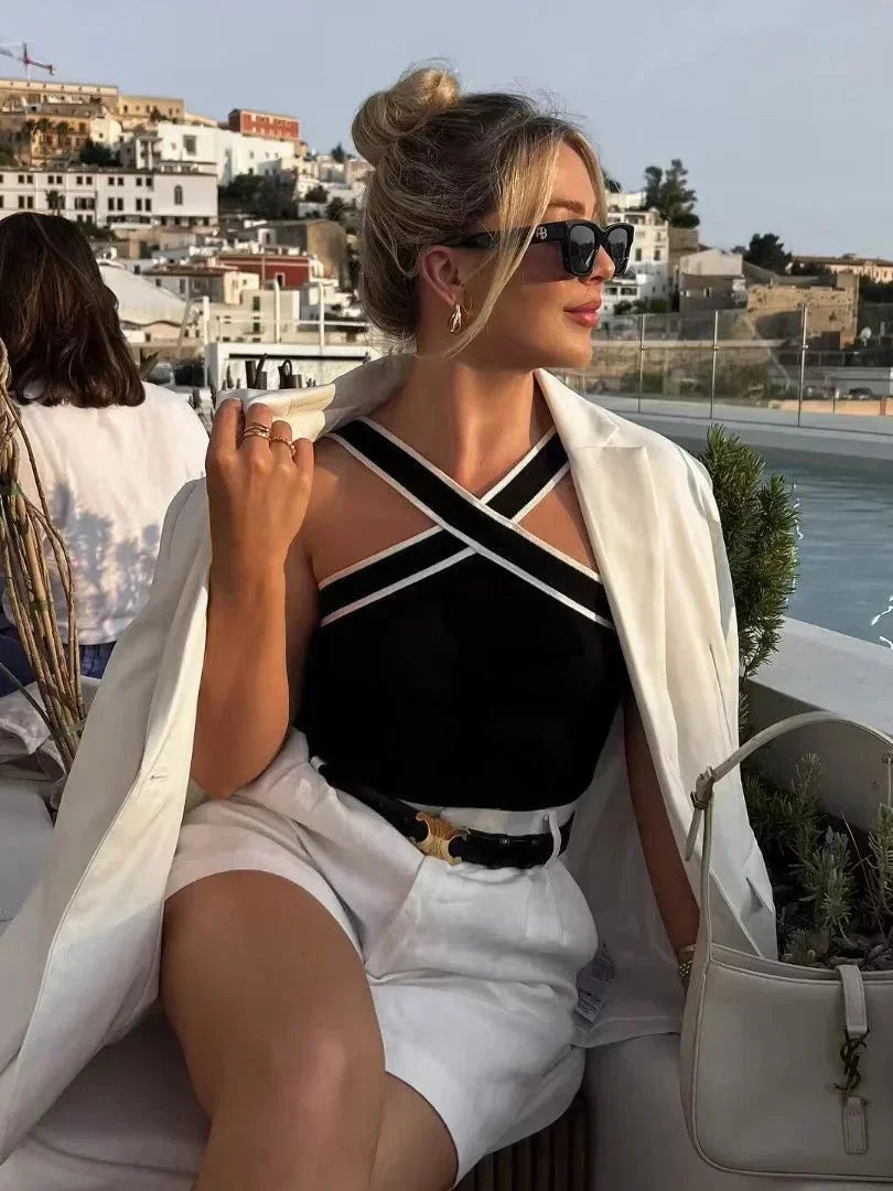 Top halter mujer | tirantes cruzados para uso diario