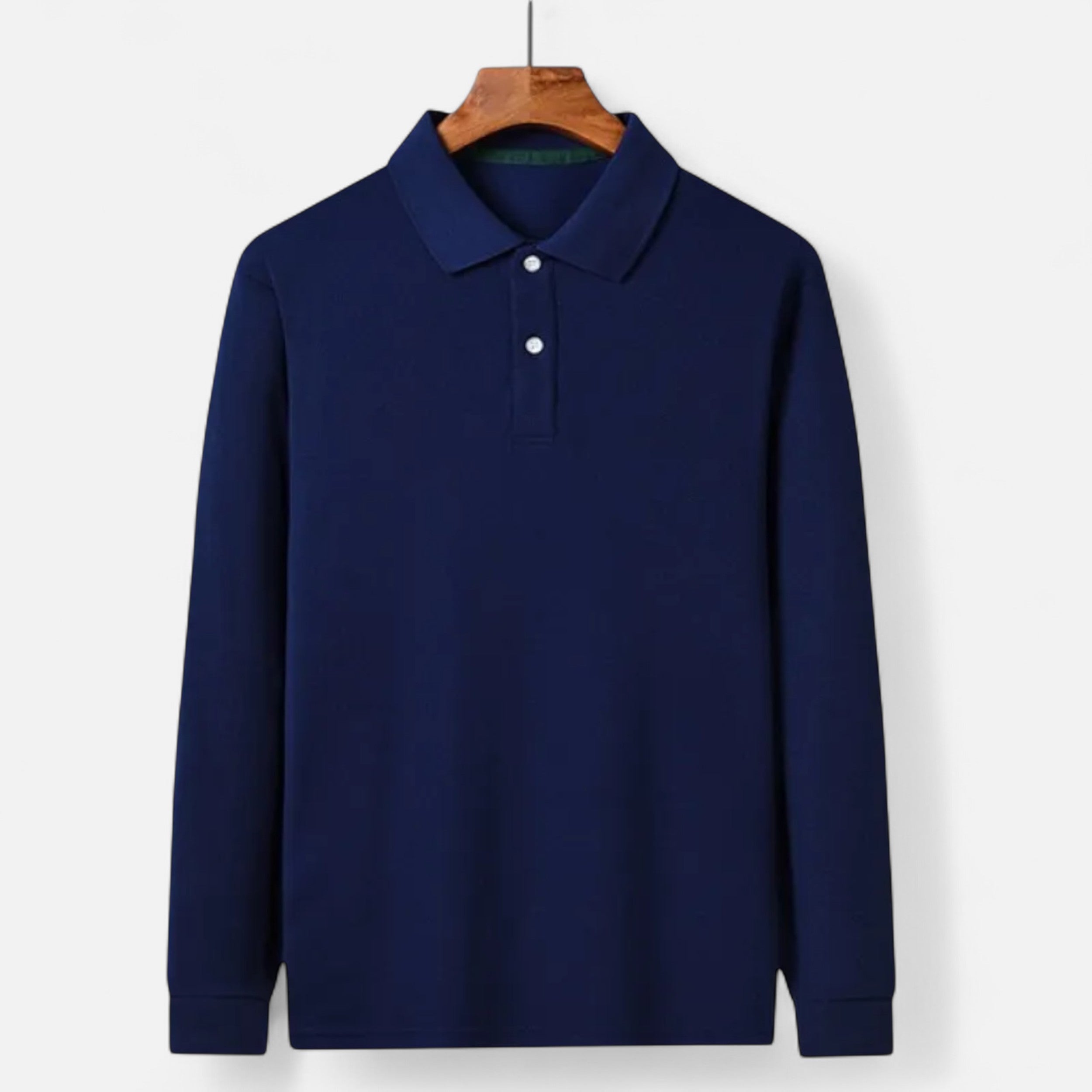 Polo Hombre Manga Larga Algodón Perlado Business