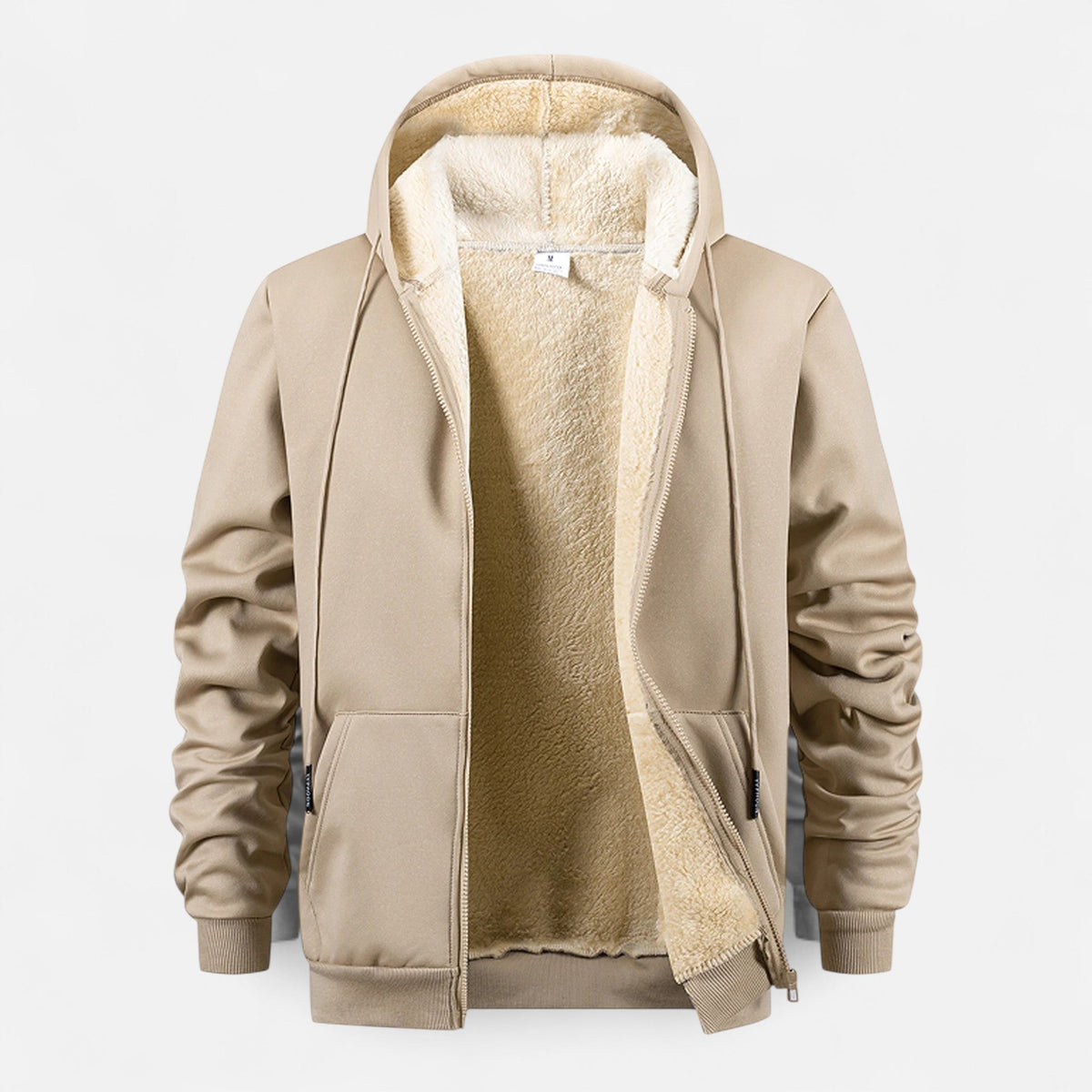 Chaqueta de Hombre con Capucha y Cremallera Completa con Forro Polar Suave
