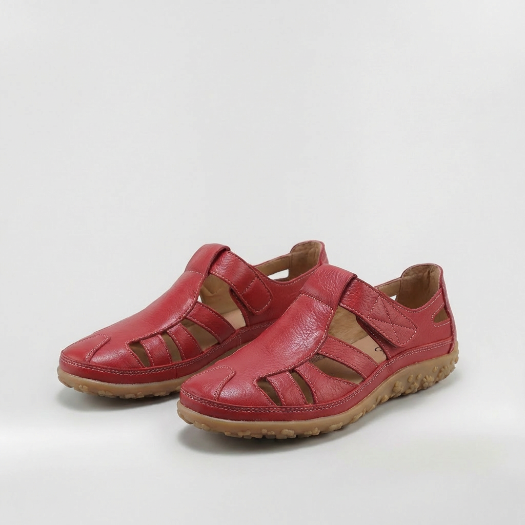 Sandalias Cerradas para Mujer Zapatos de Cuero con Tiras y Suela de Gran Confort