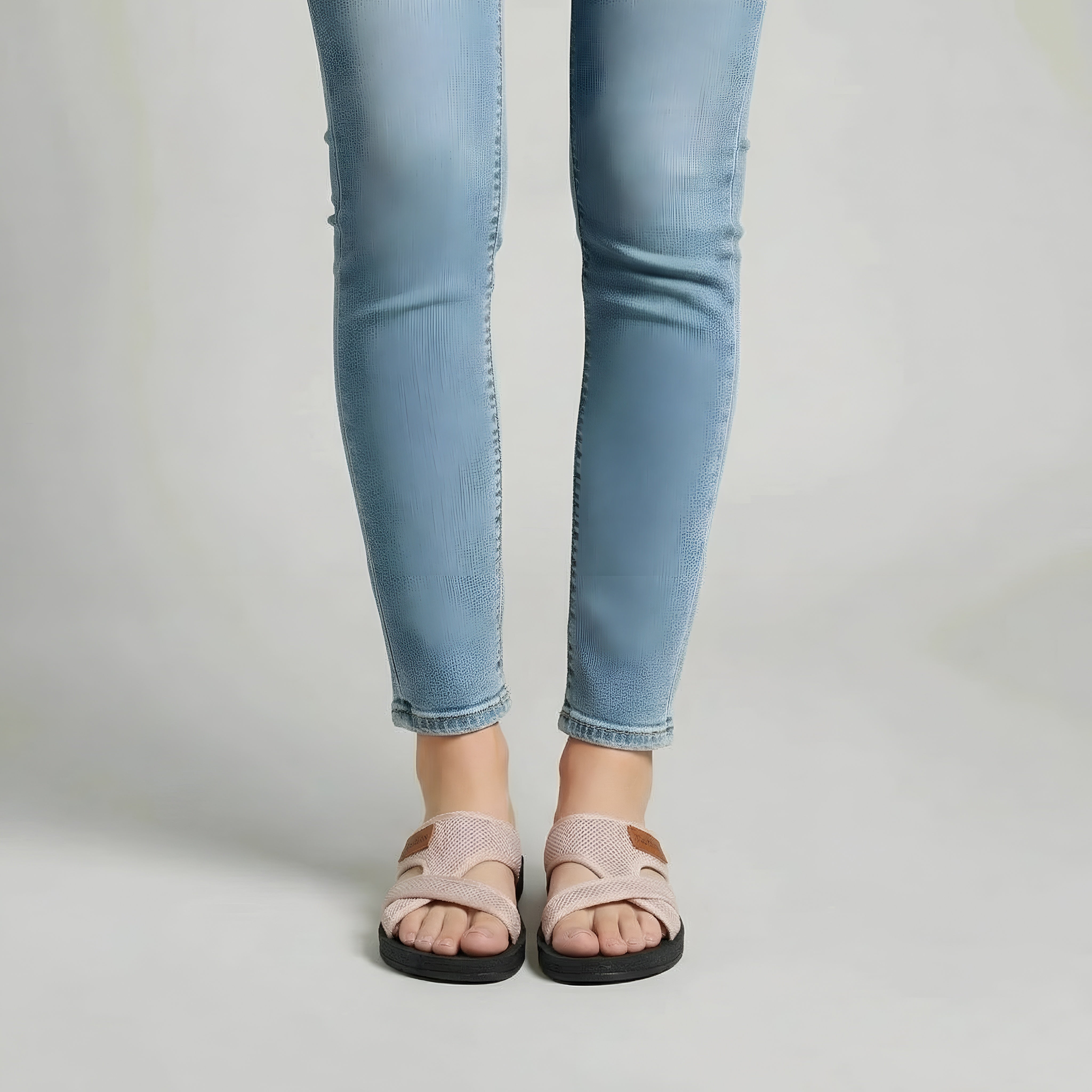 Sandalias Planas para Mujer Chanclas de Tela de Malla Pantuflas Ligeras de Goma