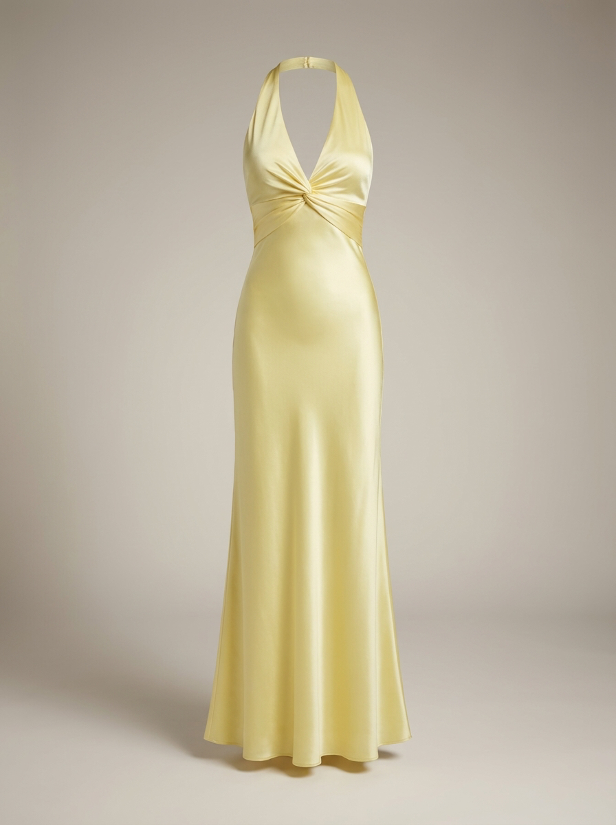 Vestido largo para mujer - cuello halter entallado - gala formal
