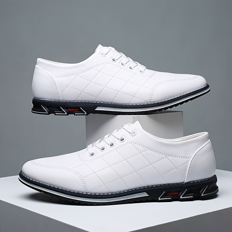 Chaussures habillées pour homme en cuir synthétique avec lacets et semelle en caoutchouc