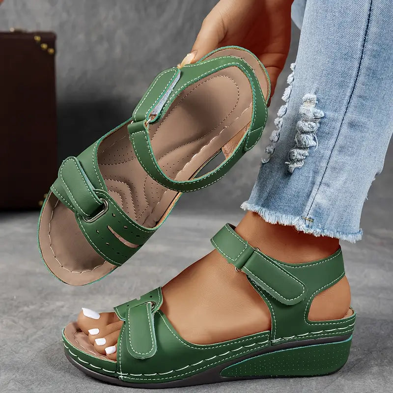 Sandalias de Cuña con Soporte de Arco y Correas Ajustables para Mujer