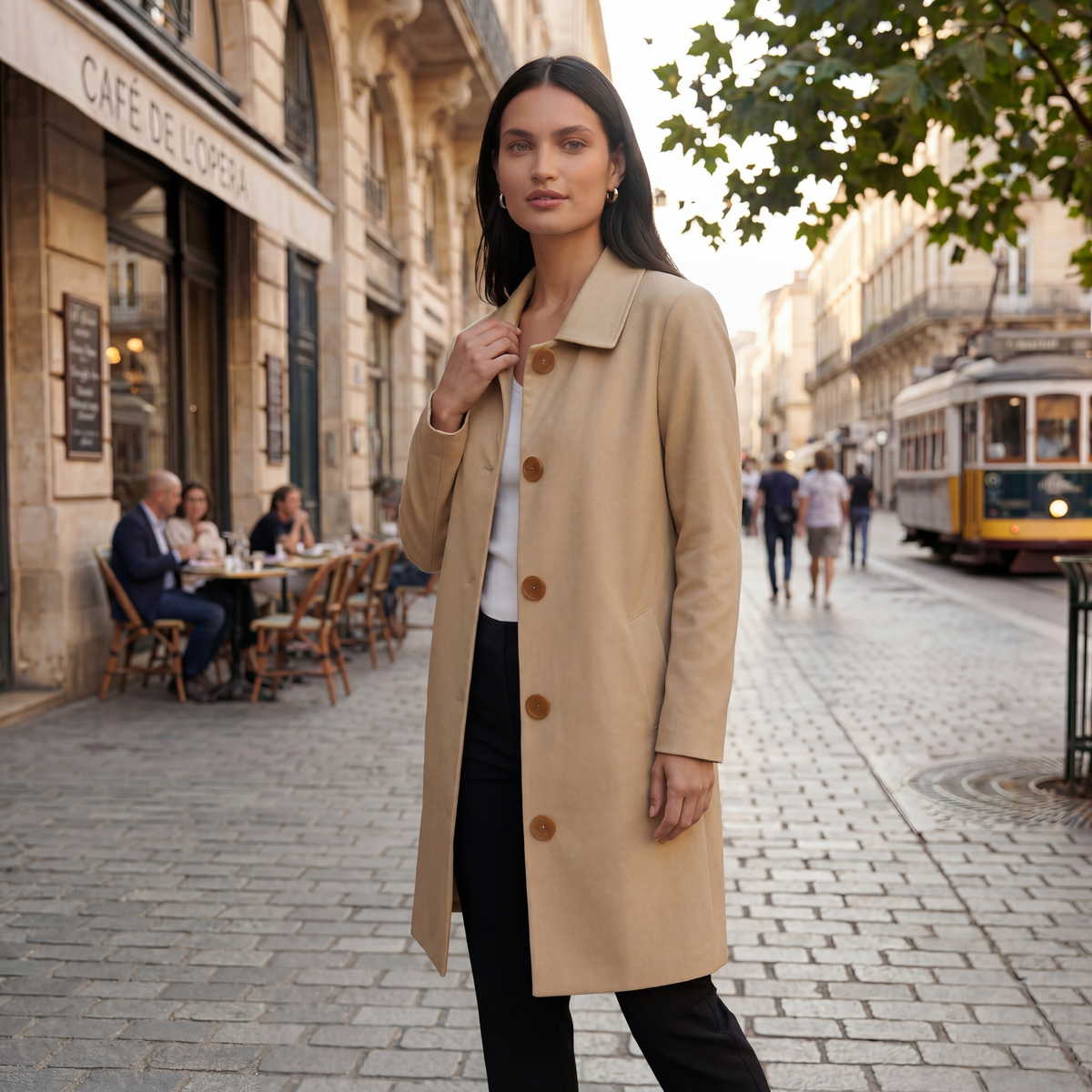 Gabardina de Mujer Midi con Corte Moderno y Diseño Ligero y Versátil