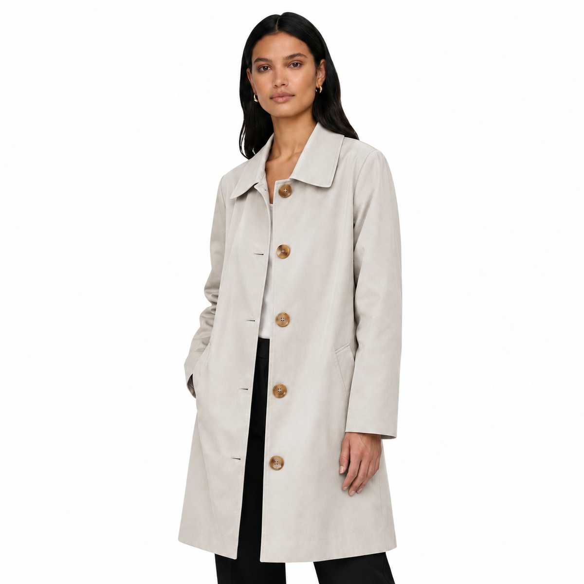 Gabardina de Mujer Midi con Corte Moderno y Diseño Ligero y Versátil