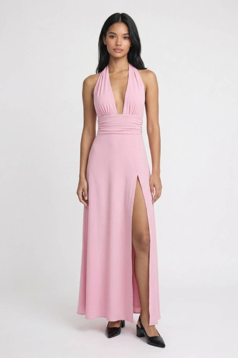 Vestido largo para mujer - cuello halter empire - fiesta cena