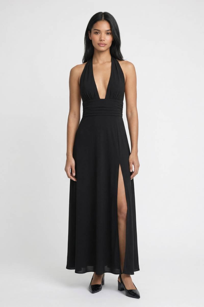Vestido largo para mujer - cuello halter empire - fiesta cena