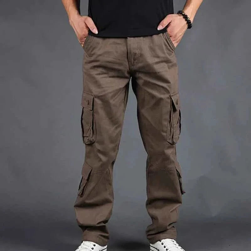 Pantalón Cargo de Hombre con Bolsillos Funcionales y Cintura Ajustable