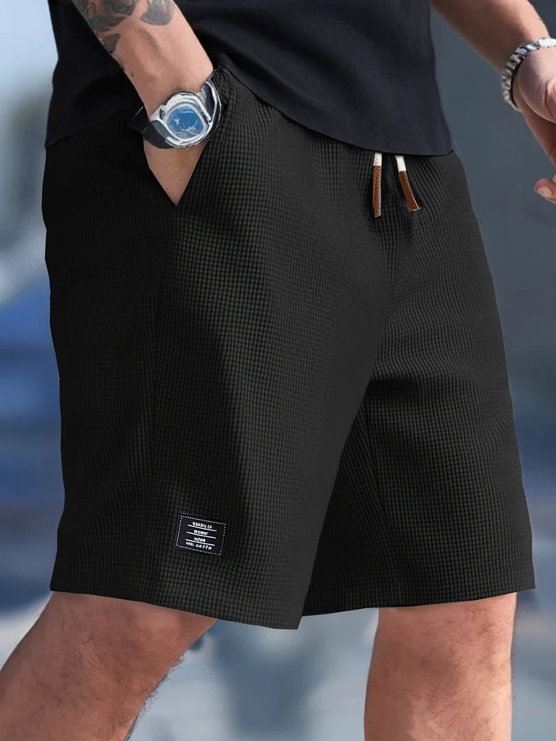 Pantalones cortos para hombre - corte regular con cordón - casual diario