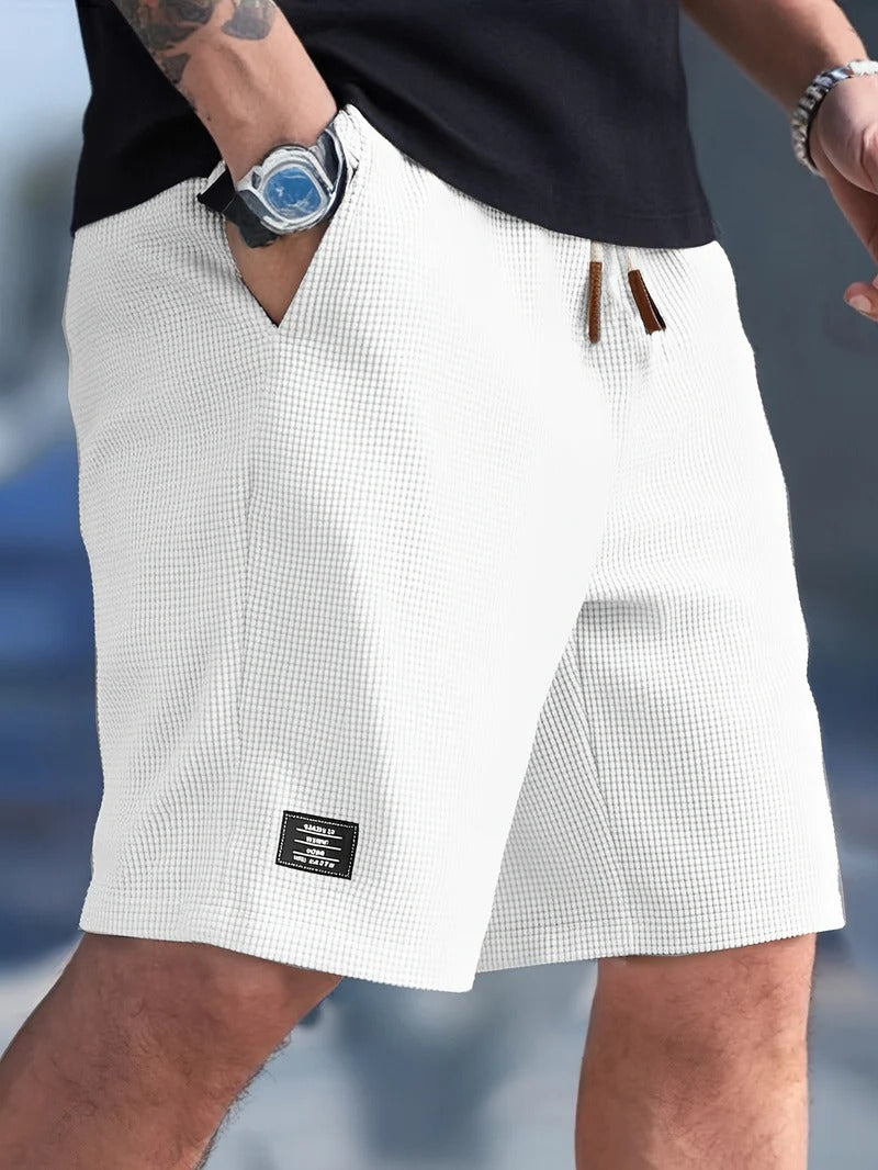 Pantalones cortos para hombre - corte regular con cordón - casual diario