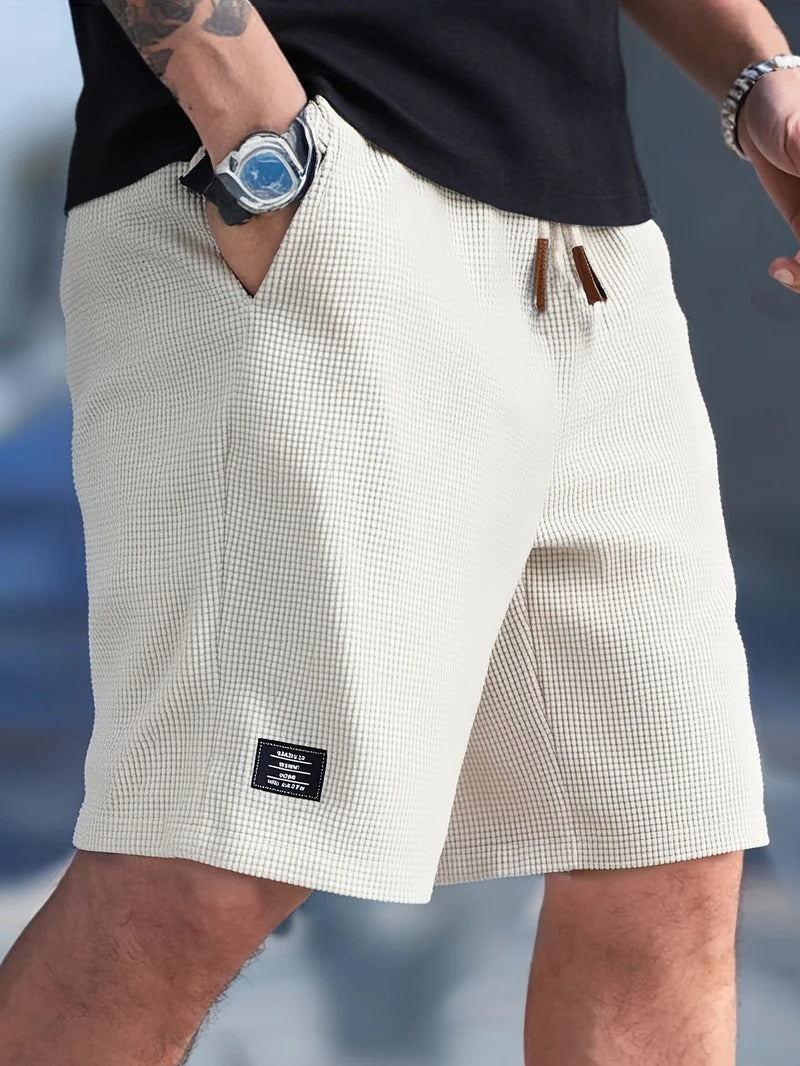 Pantalones cortos para hombre - corte regular con cordón - casual diario