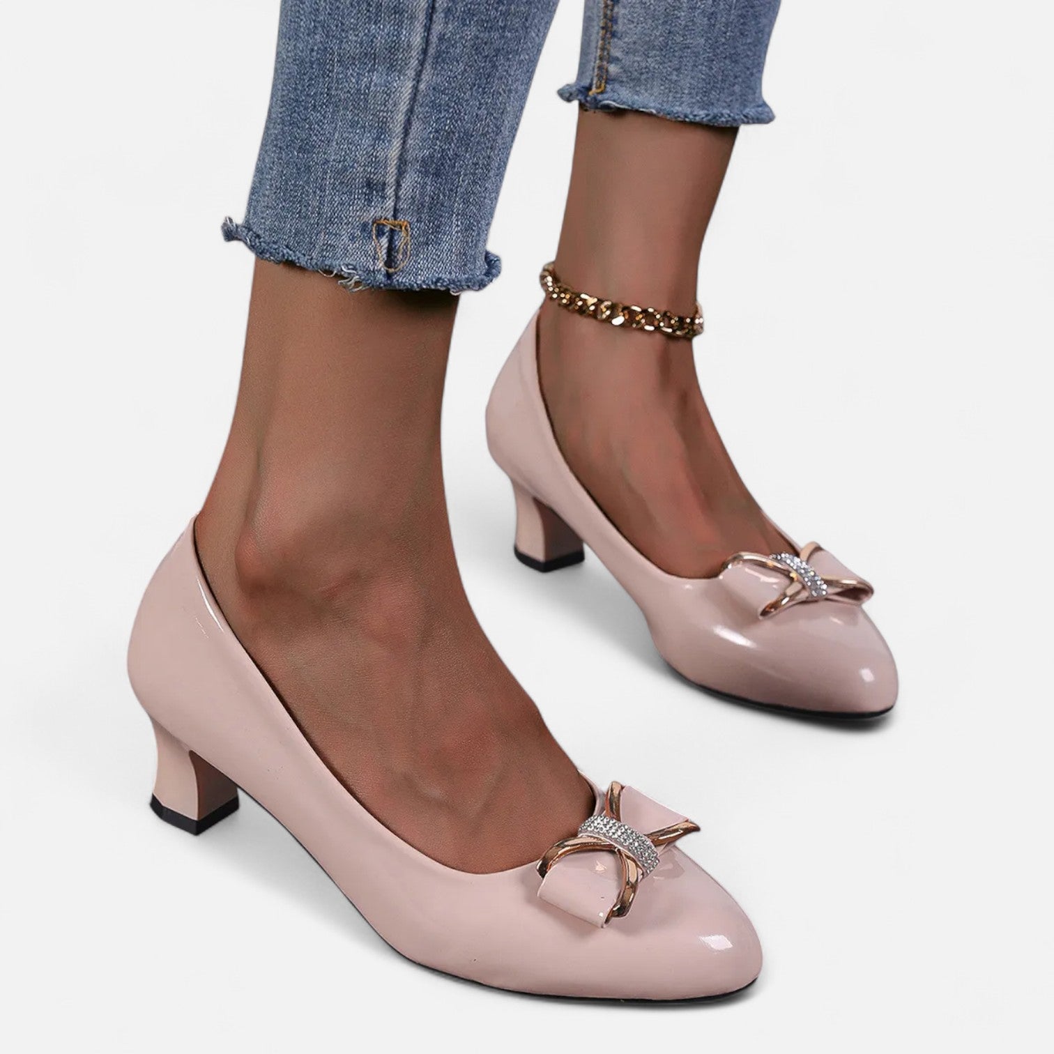 Tacones Altos Lazo Cristal Mujer